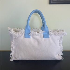 Ah-dorned fringe canvas tote bag